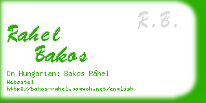 rahel bakos business card